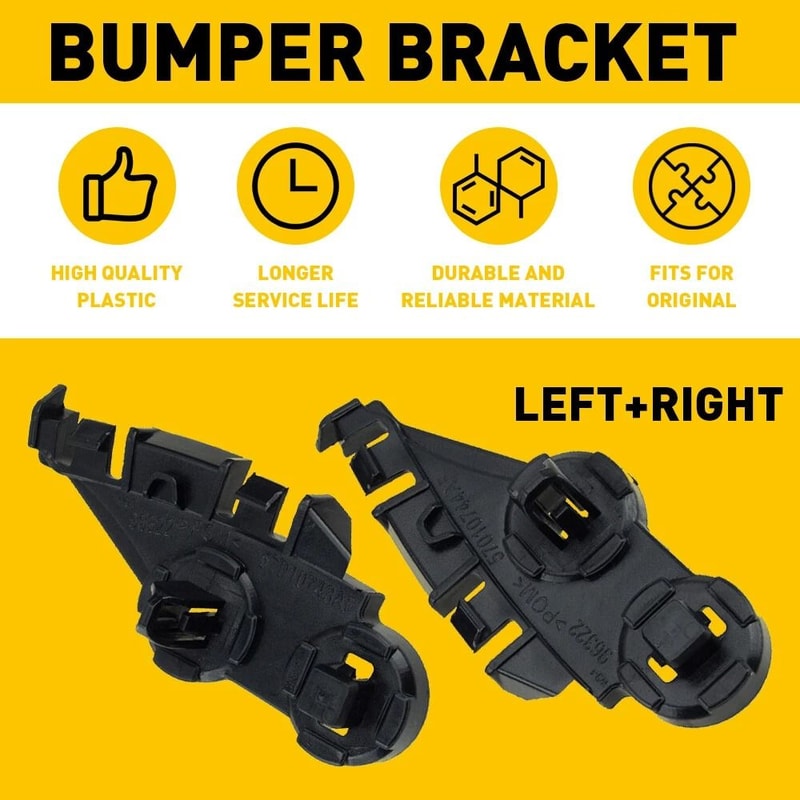 Front Lower Bumper Cover Bracket LH RH Pair HighQuality ABS Direct Replacement 6