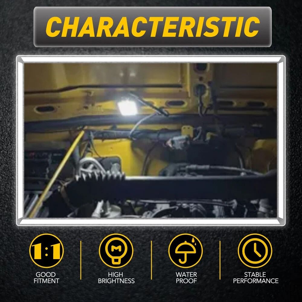 White Hood Courtesy Lamp LED Underhood Light For Car Engine Bay Lighting Upgrade 15