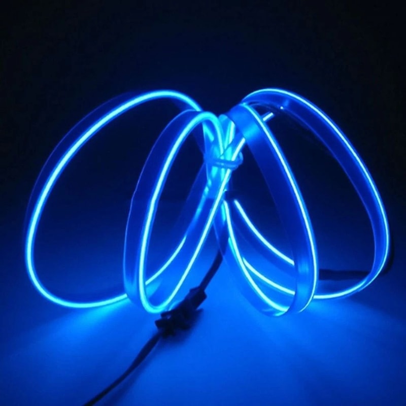 Blue LED Auto Car Interior Light Wire Strip Lamp Atmosphere Decor For Vehicles 4
