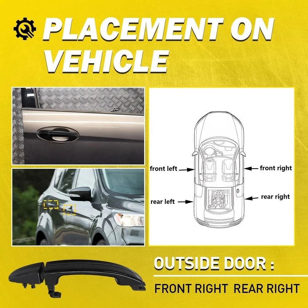 Ford Transit Connect Exterior Door Handle FrontRear RH Back Door Durable Replacement 4