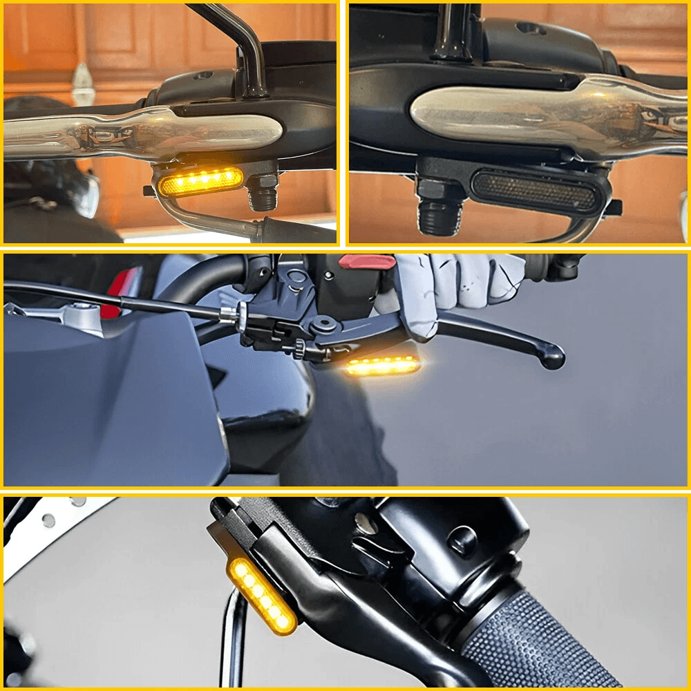 LED Turn Signals Blinker Universal Handlebar Running Light For Motorcycle High Visibility 4