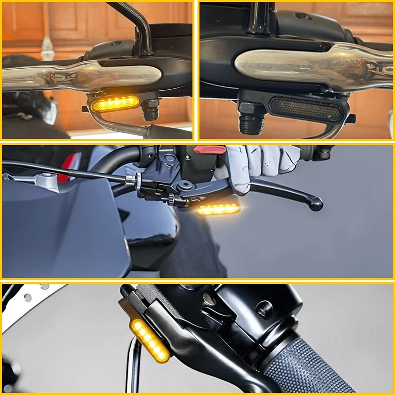 LED Turn Signals Blinker Universal Handlebar Running Light For Motorcycle High Visibility 4