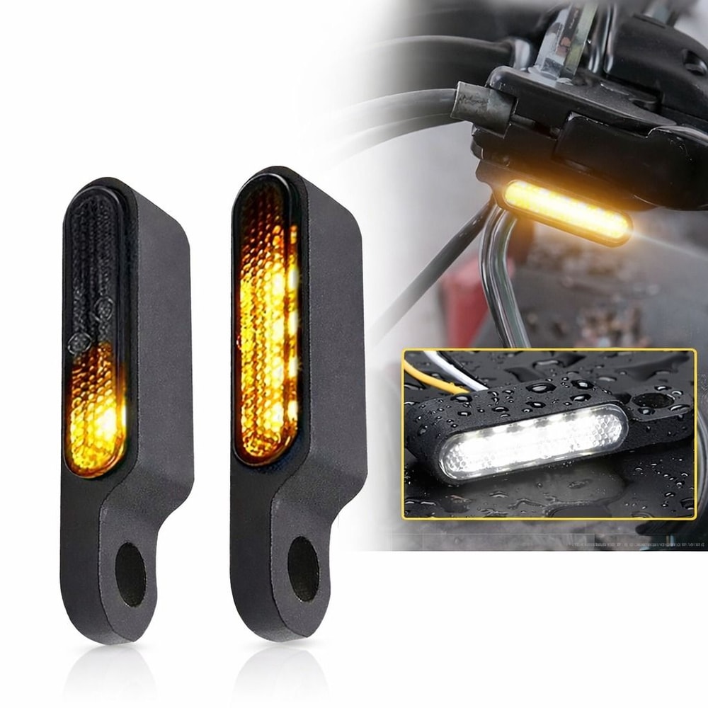 LED Turn Signals Blinker Universal Handlebar Running Light For Motorcycle High Visibility 0