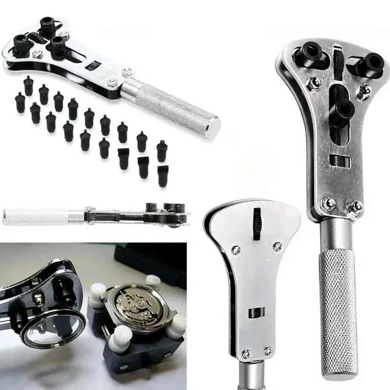 Durable Watch Case Opener Wrench Repair Tool Kit Fix Watch Band Back 4