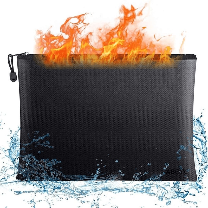 Fireproof Document Pouch Waterproof Fire Proof Money Bag Safe Cash Storage For Valuables Papers Tra 2