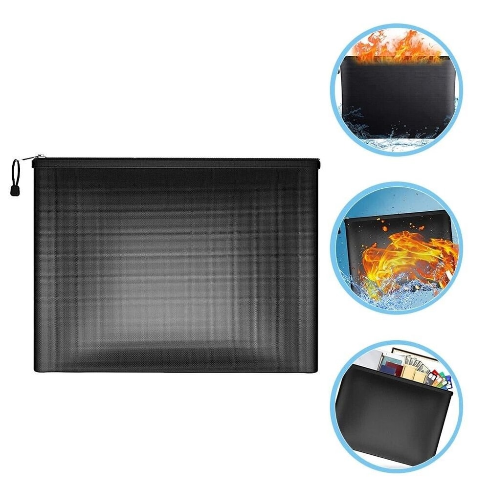 Fireproof Document Pouch Waterproof Fire Proof Money Bag Safe Cash Storage For Valuables Papers Tra 5