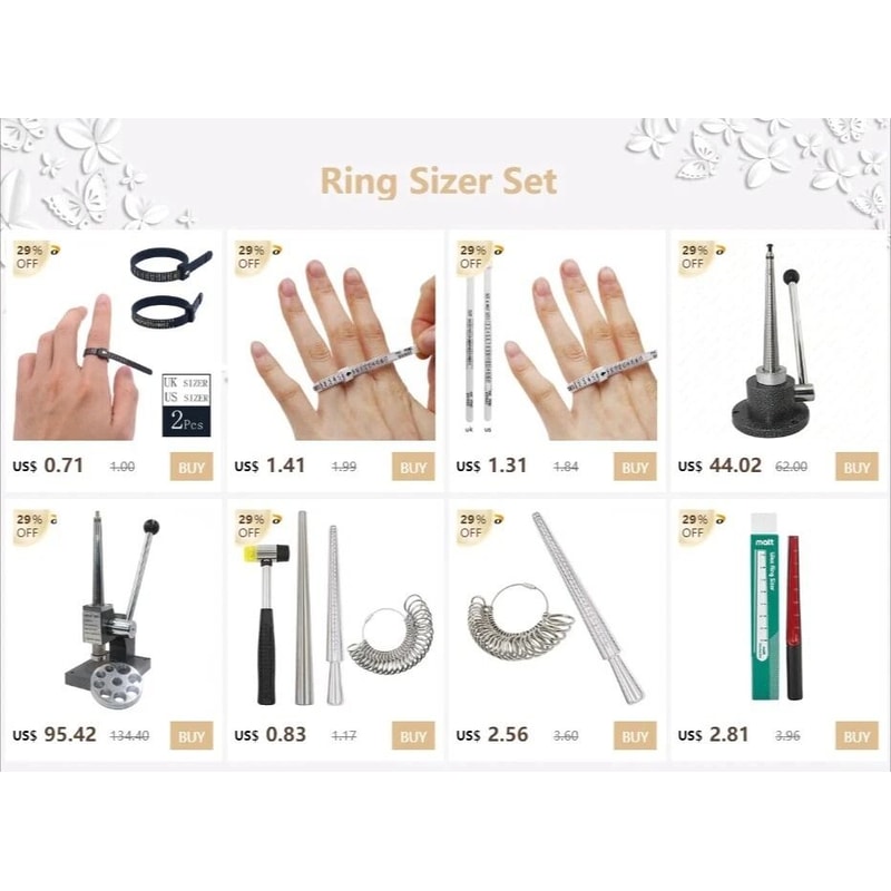 Standard Jewelry Tool Metal Ring Sizer Gauge Mandrel Finger Sizing Measure Stick For Precision Sizi 2