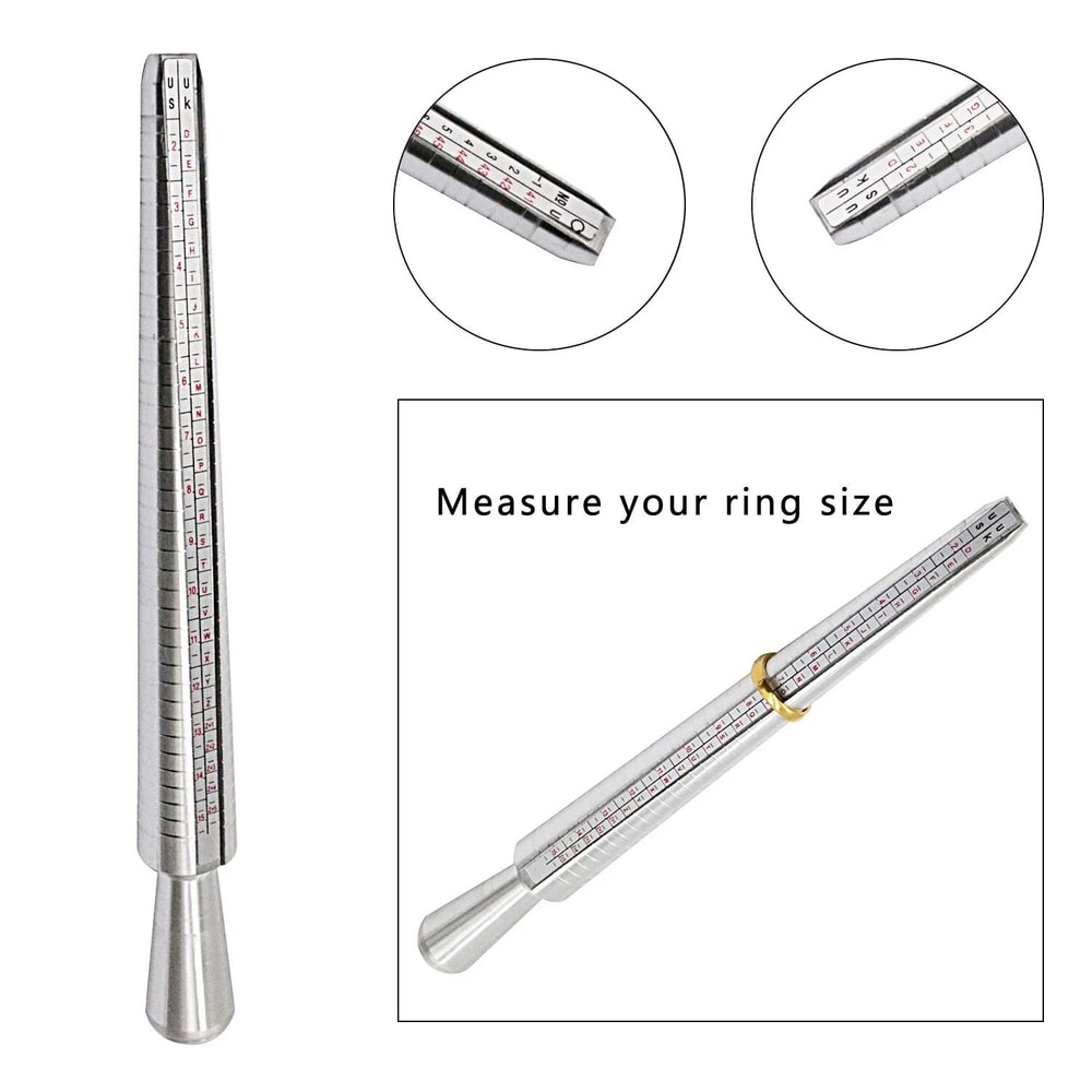 Standard Jewelry Tool Metal Ring Sizer Gauge Mandrel Finger Sizing Measure Stick For Precision Sizi 5