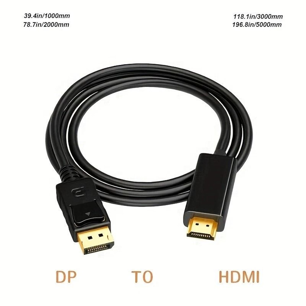 Display Port To HDMI Converter Cable DP Adapter For Audio Video PC HDTV 5