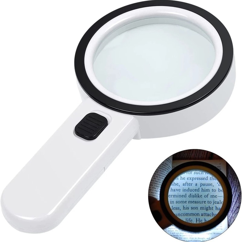 Illuminated Magnifier Jumbo Handheld Magnifying Glass W 12 Bright LED Light Ideal For Seniors Readi 3