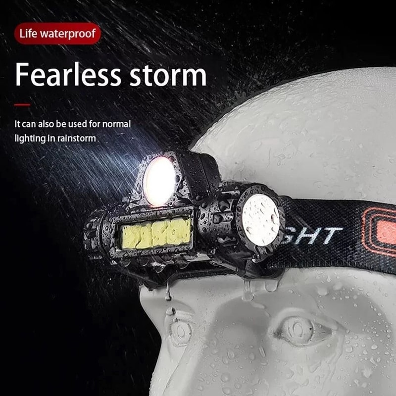 Waterproof LED Headlamp USB Rechargeable Head Light LED Headlight Flashlight For Camping Hiking And 6