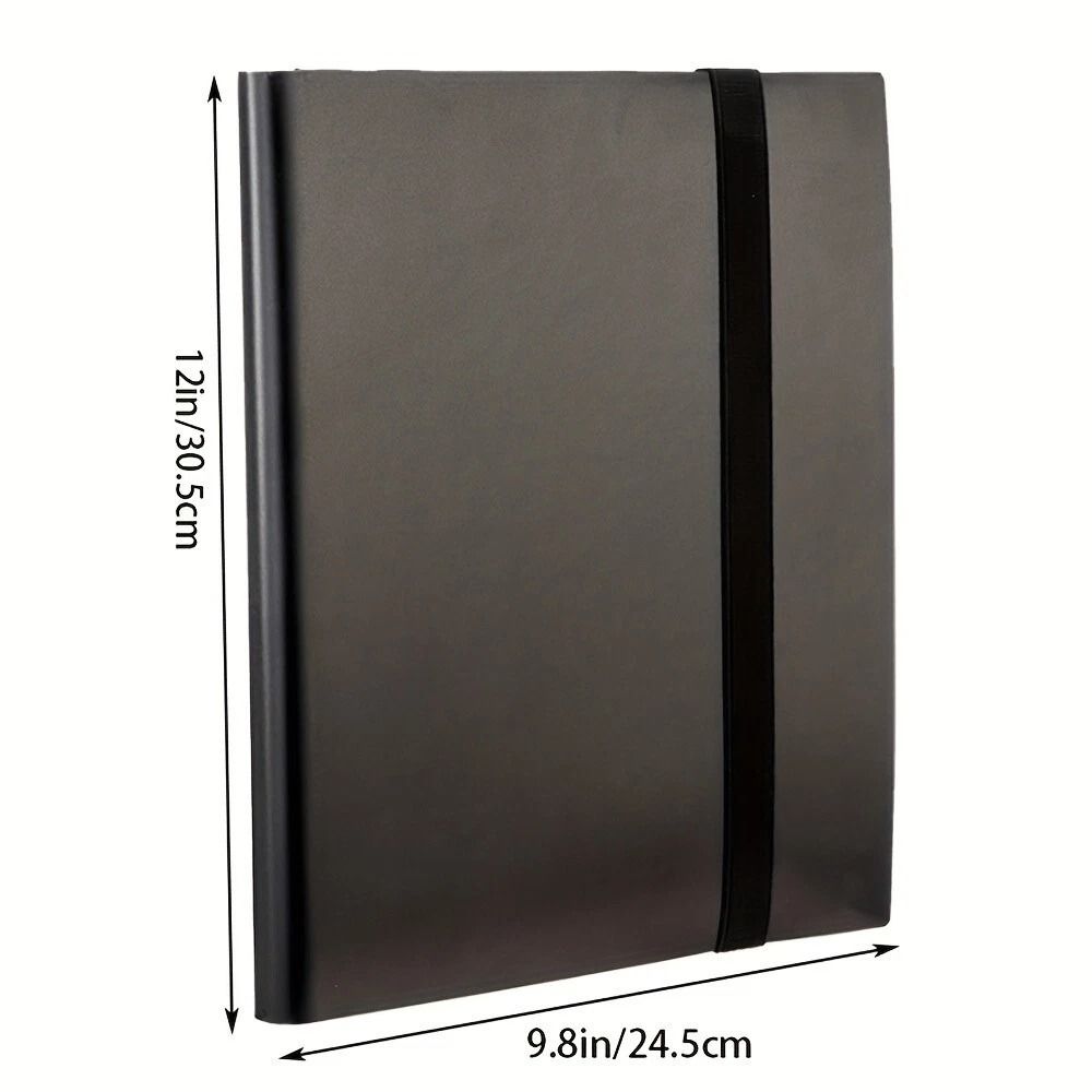 Black Card Pocket Binder With Strap Pocket Trading Cards Album Folder Durable And Stylish Card Orga 3