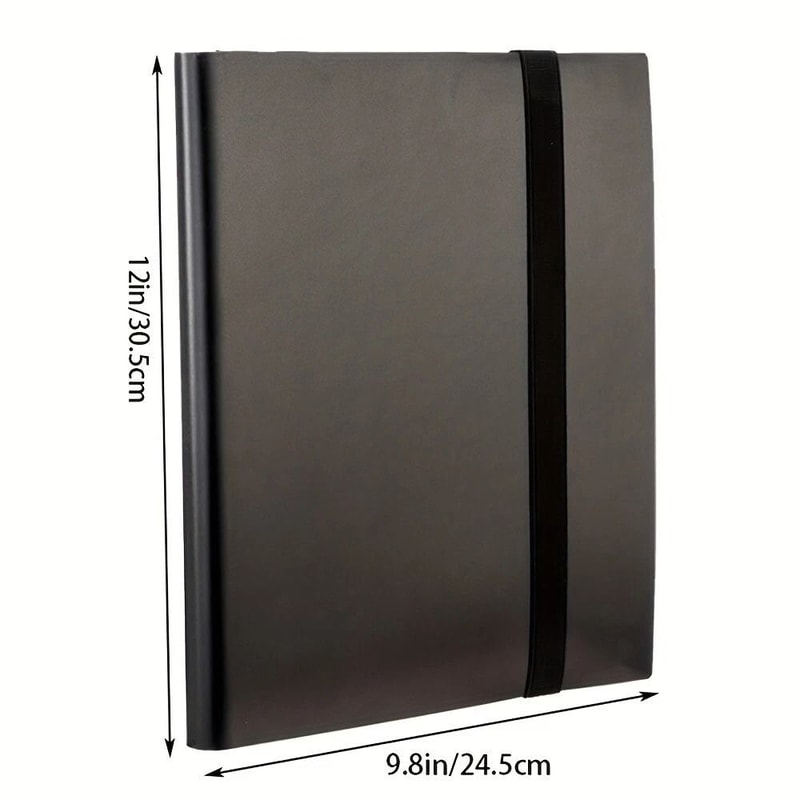 Black Card Pocket Binder With Strap Pocket Trading Cards Album Folder Durable And Stylish Card Orga 3