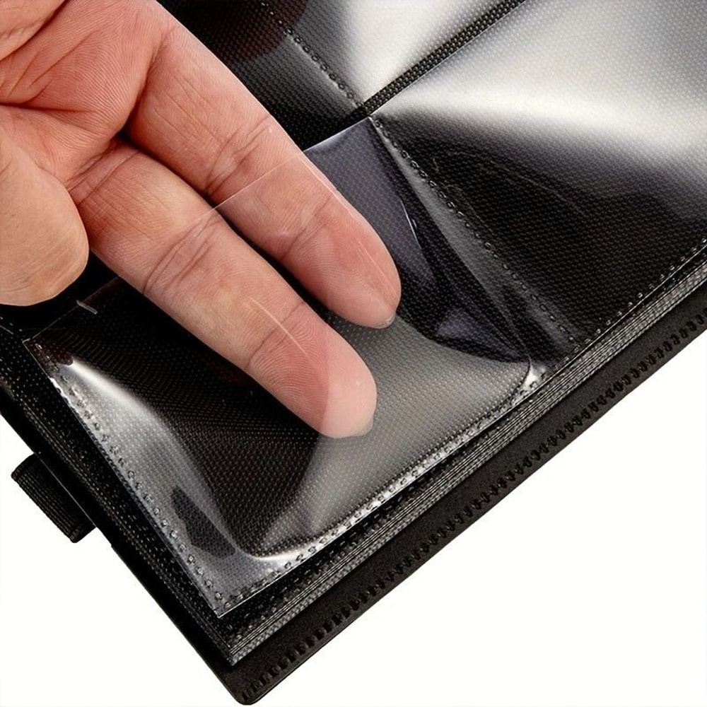 Black Card Pocket Binder With Strap Pocket Trading Cards Album Folder Durable And Stylish Card Orga 5