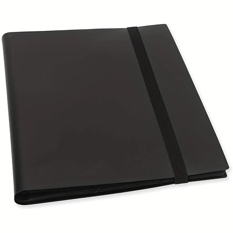Black Card Pocket Binder With Strap Pocket Trading Cards Album Folder Durable And Stylish Card Orga 7