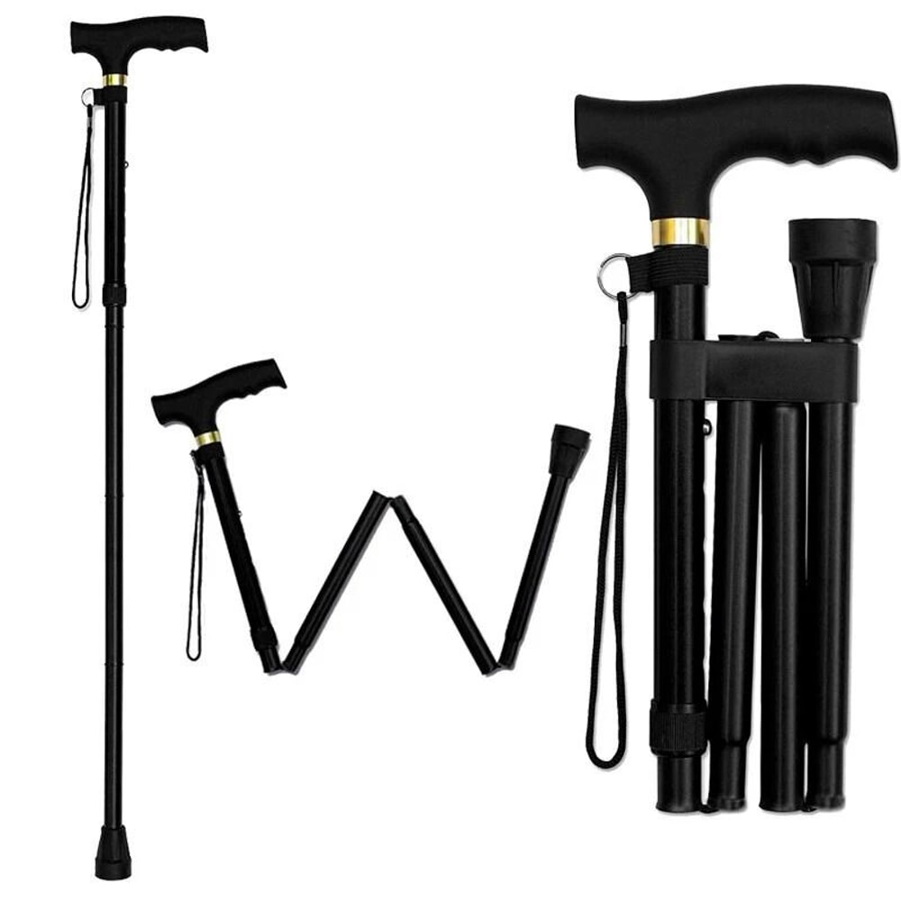 Adjustable Folding Cane Walking Stick Collapsible Travel Hiking Stick Lightweight Aluminum 6