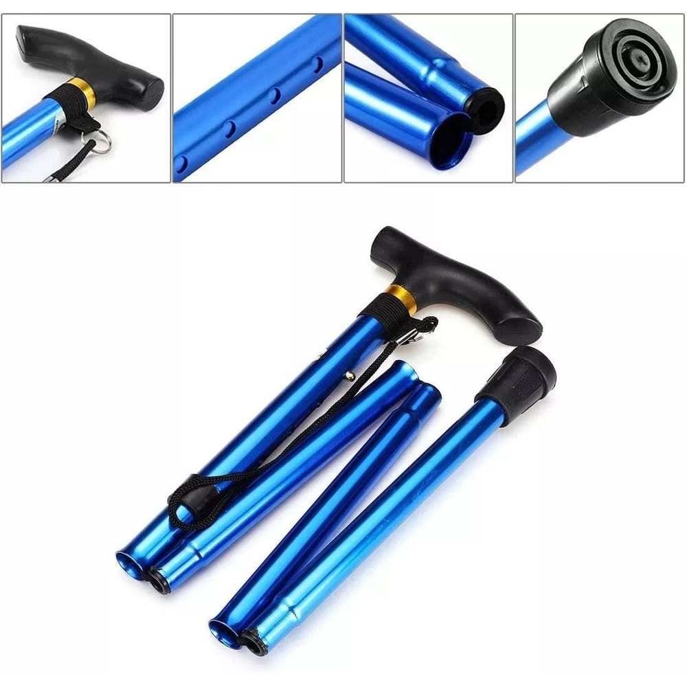 Adjustable Folding Cane Walking Stick Collapsible Travel Hiking Stick Lightweight Aluminum 3