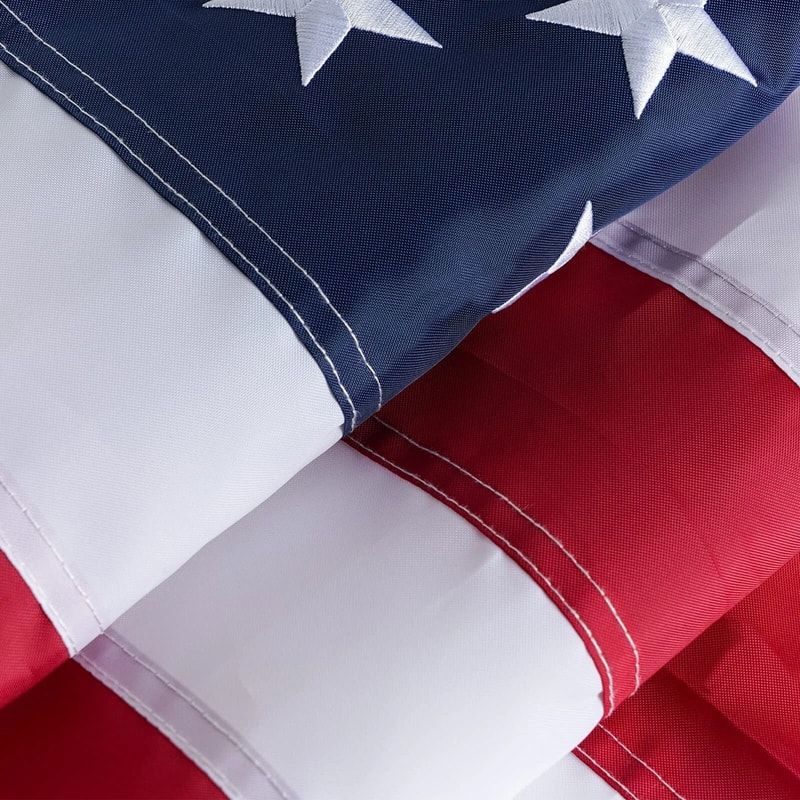 Heavy Duty Luxury US American Flag Embroidered Stars Sewn Stripes Grommets Nylon Premium Quality F 2