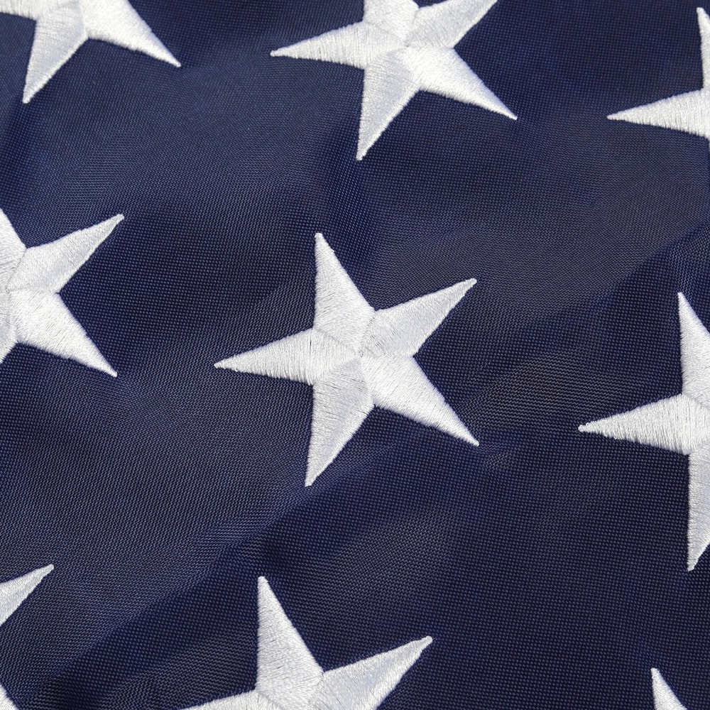 Heavy Duty Luxury US American Flag Embroidered Stars Sewn Stripes Grommets Nylon Premium Quality F 5