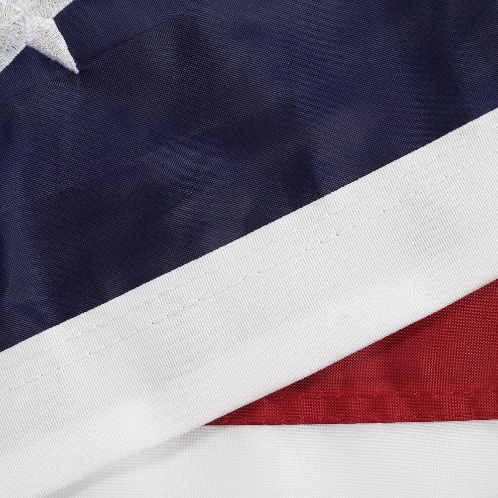 Heavy Duty Luxury US American Flag Embroidered Stars Sewn Stripes Grommets Nylon Premium Quality F 7