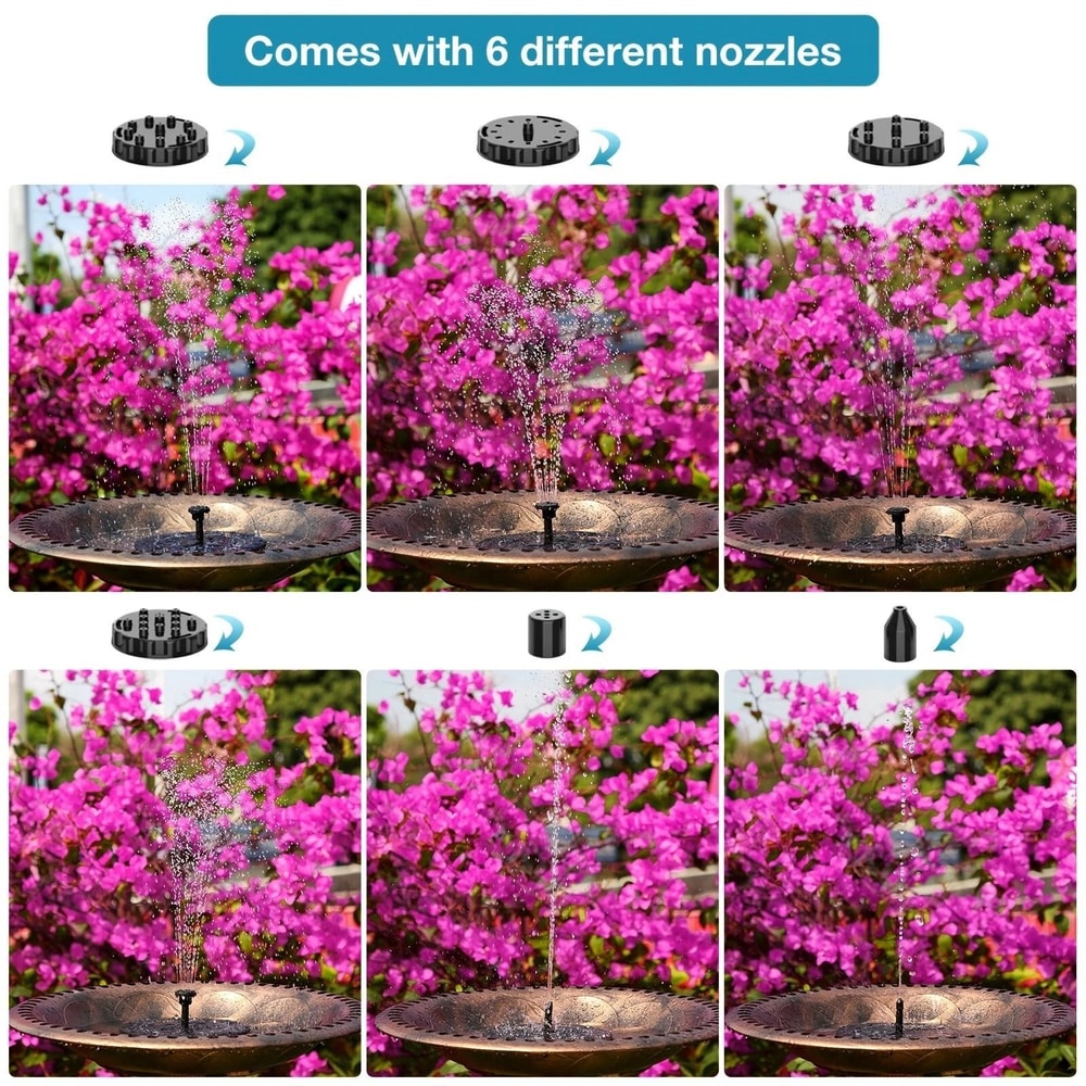 Solar Fountain With Nozzle Solar Power Bird Bath Fountain Pump Upgrade Solar Fountain 7