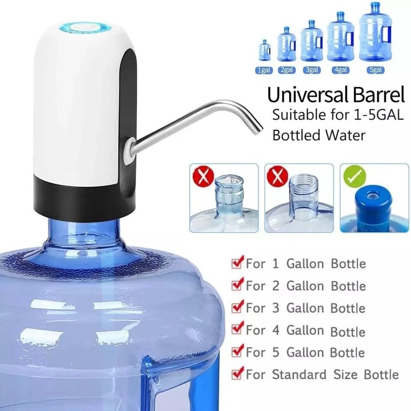 Electric Automatic Universal Water Bottle Switch Pump USB Dispenser For 5 Gallon Bottles Convenient 9