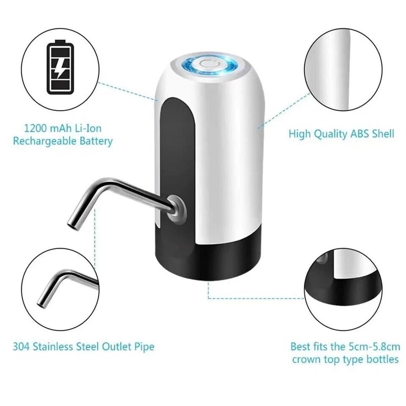 Electric Automatic Universal Water Bottle Switch Pump USB Dispenser For 5 Gallon Bottles Convenient 4