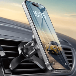 dashboard phone holder, strong magnetic mag safe air vent car mount, easy setup for any vehicle