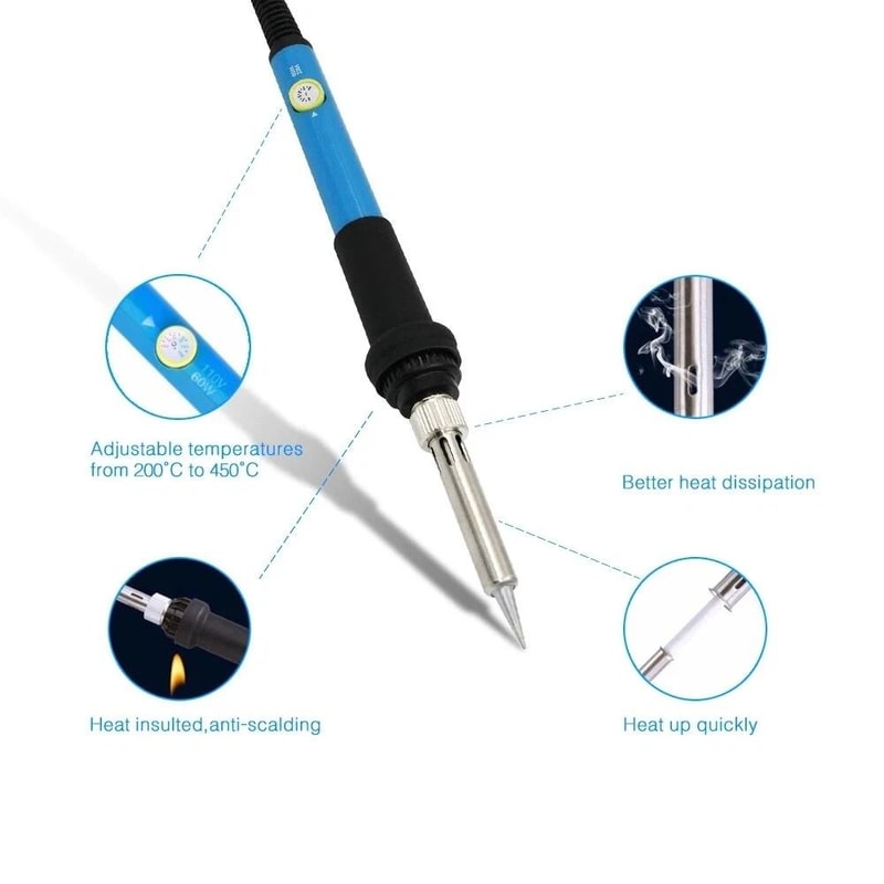 Adjustable Temperature Electric Soldering Iron Gun 60W Welding Solder Wire Ideal For DIY Repairs 2