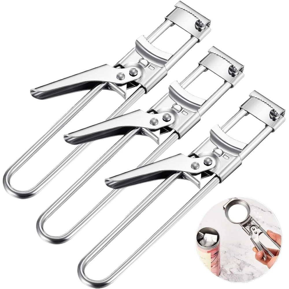 Stainless Steel Can Opener Adjustable Multifunctional Jar Lid Gripper Kitchen Tool For Effortless O 5