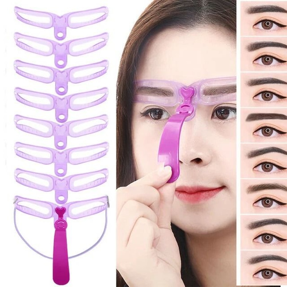 Reusable Eyebrow Shaping Stencils Grooming Shaper Tool 8 Styles Makeup Template 6