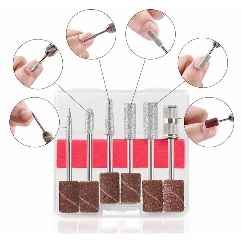 Portable Electric Nail Drill File Manicure Pedicure Kit Acrylic Art File Machine For Nails 6