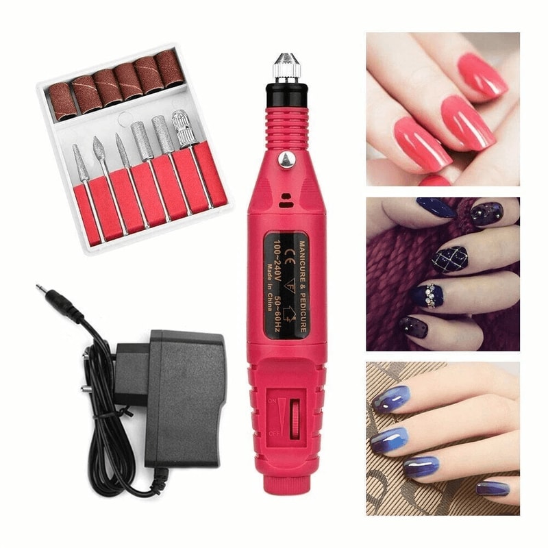 Portable Electric Nail Drill File Manicure Pedicure Kit Acrylic Art File Machine For Nails 8