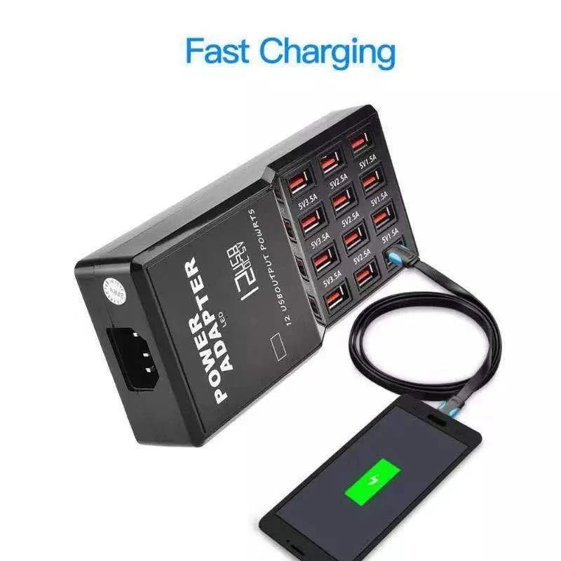 Multi Port USB Charging Station Hub Desktop Organizer For Cell Phones 7