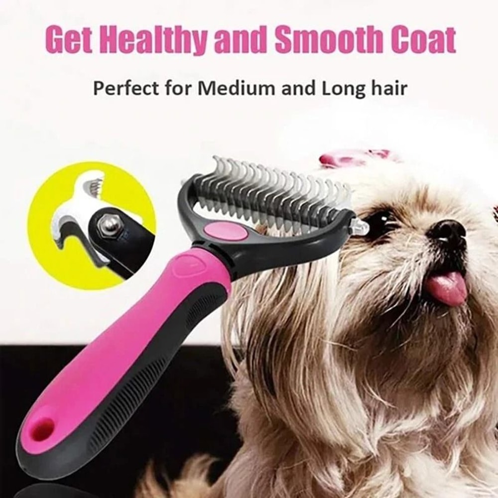 Pet Dog Cat Hair Remover Comb Needle Grooming Brush For Deshedding And Cleaning 1