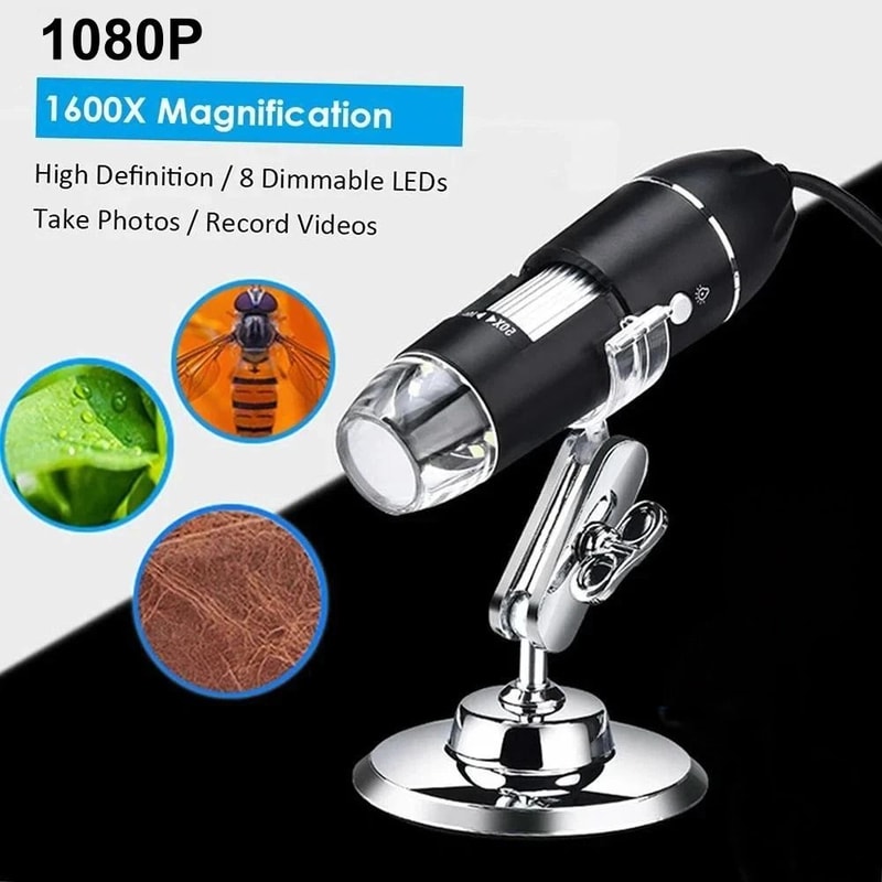 HD USB Microscope Zoom LED Digital Magnifier Endoscope Video Camera 12