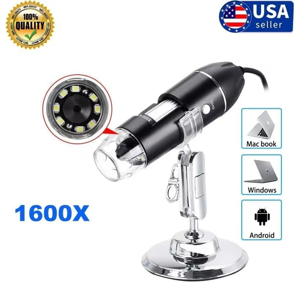 HD USB Microscope Zoom LED Digital Magnifier Endoscope Video Camera 2