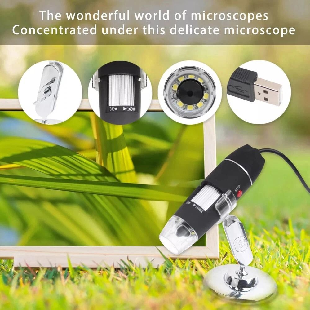 HD USB Microscope Zoom LED Digital Magnifier Endoscope Video Camera 7