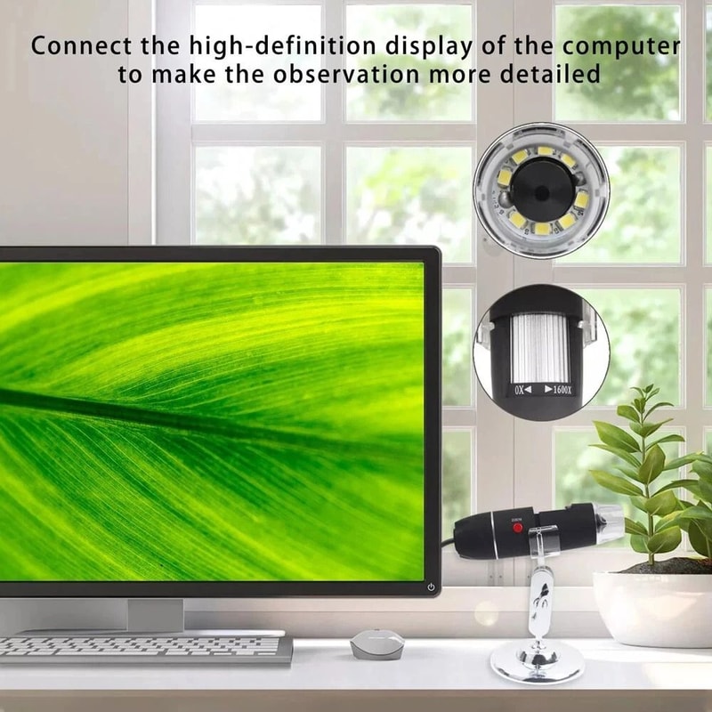 HD USB Microscope Zoom LED Digital Magnifier Endoscope Video Camera 8