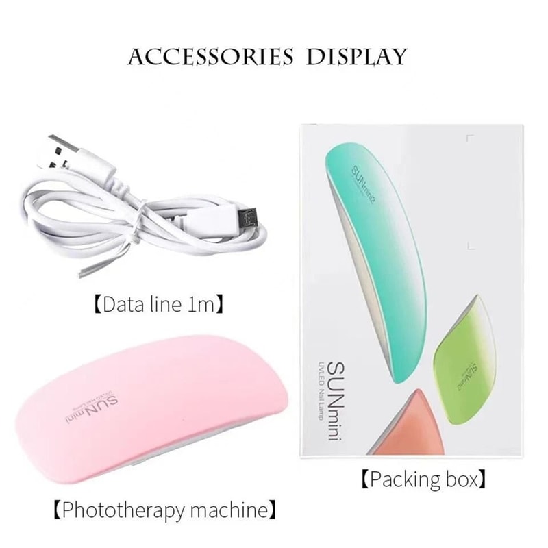 LED Light SUN Mini Nails Lamp Portable UV Nail Dryer For Gel Nails 6W 5