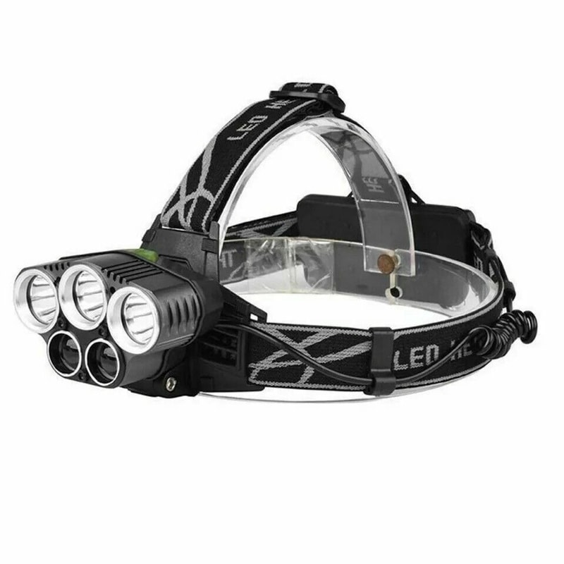 LED Zoom Headlamp USB Rechargeable Flashlight Super Bright Torch Lamp 5