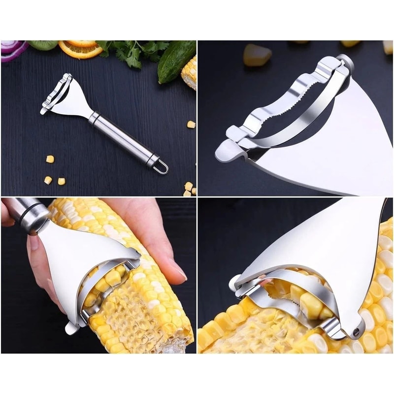Corn Cob Stripper Stainless Steel Kitchen Cutter Remover Thresher Tool 4