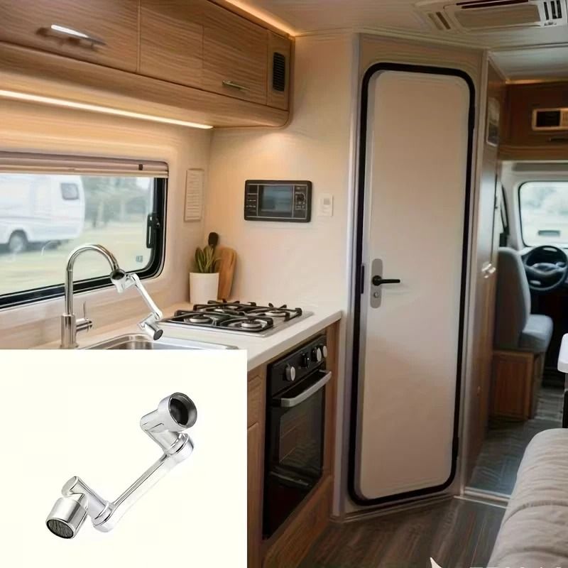 Universal Swivel Spray Faucet Extender Arm Extension Rotate Robotic Tap For Easy Reach 4