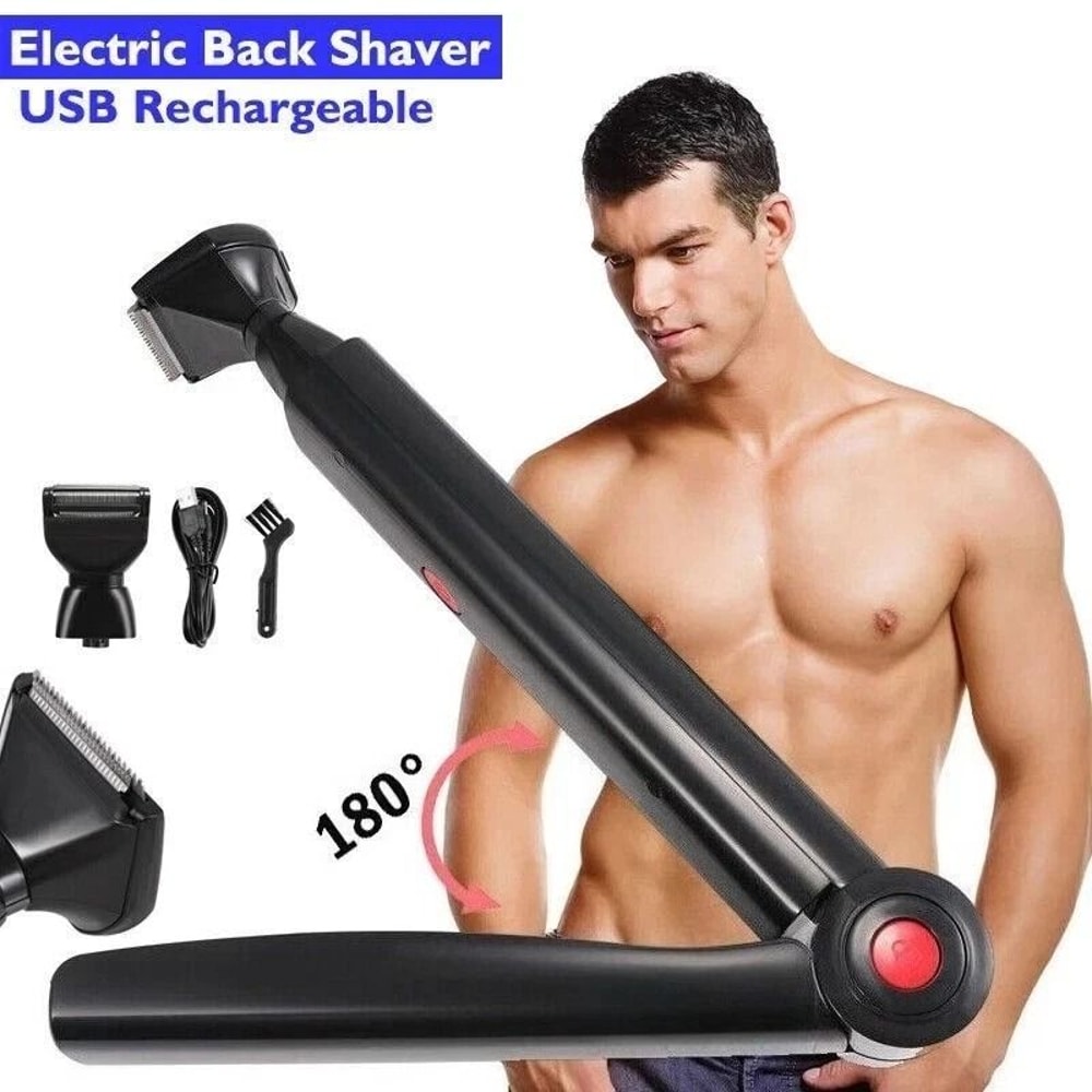 Electric Back Shaver For Men Long Handle Body Hair Removal Razor USB Recharge 1