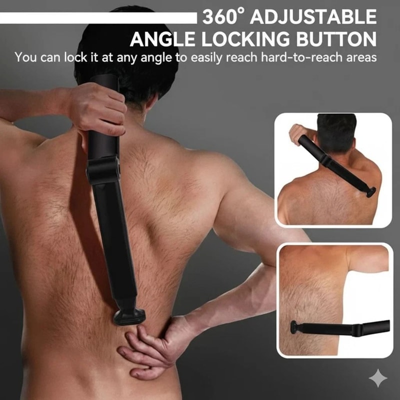 Electric Back Shaver For Men Long Handle Body Hair Removal Razor USB Recharge 14