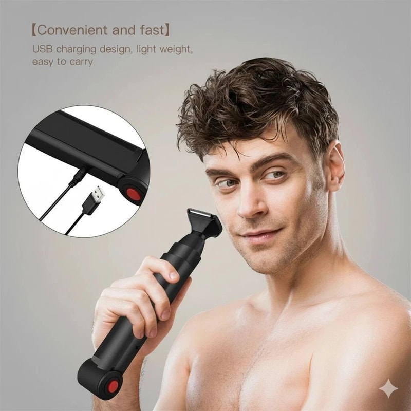 Electric Back Shaver For Men Long Handle Body Hair Removal Razor USB Recharge 7