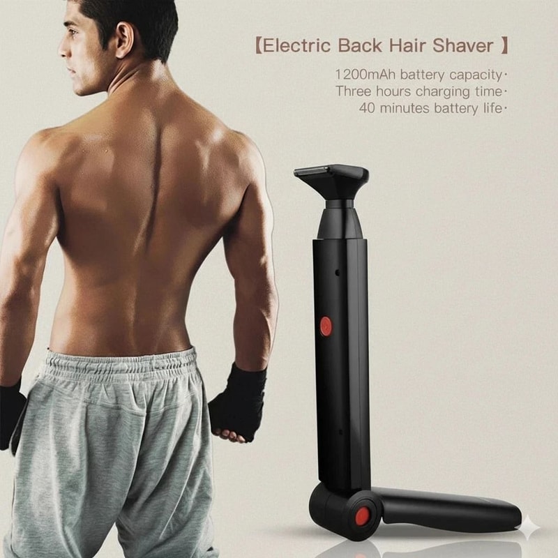 Electric Back Shaver For Men Long Handle Body Hair Removal Razor USB Recharge 8