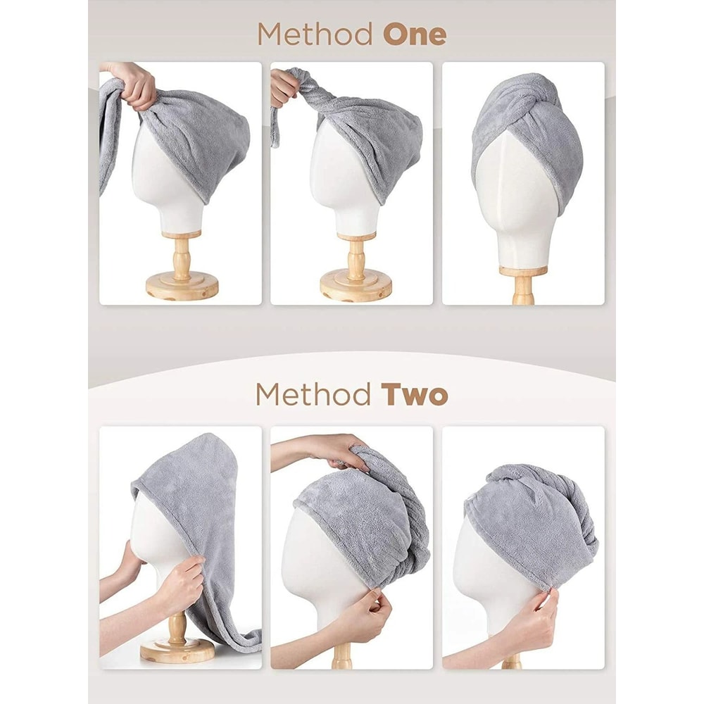 QuickDrying Towel Bath Hat Coral Fleece Shower Cap With Portable Elastic Band For Convenience 2