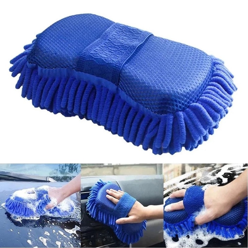 Microfiber Car Wash Towel Auto Hand Gloves Coral Sponge Cleaning Tool 2