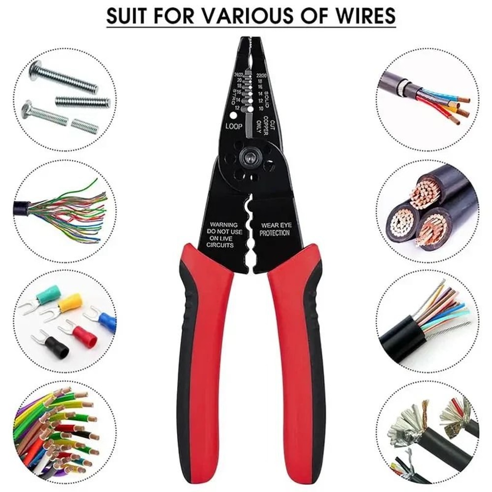 MultiTool Pliers For Wire Cable Screws Stripping Crimping Cutting Snipping 1